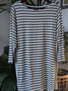 J. Jill, Striped knit dress or long tunic, 3/4 sleeves